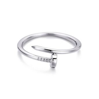 Adornia Silver Tone Plated Nail Ring