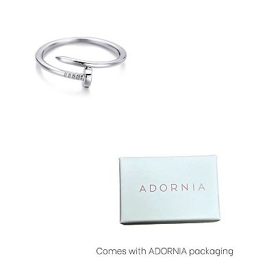Adornia Silver Tone Plated Nail Ring