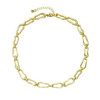 Adornia 14k Gold Plated Organic Link Necklace