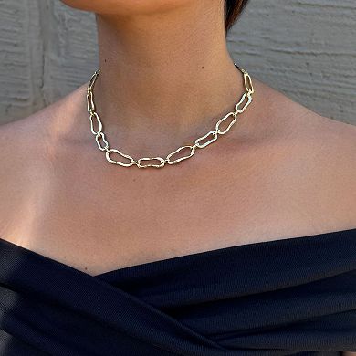 Adornia 14k Gold Plated Organic Link Necklace