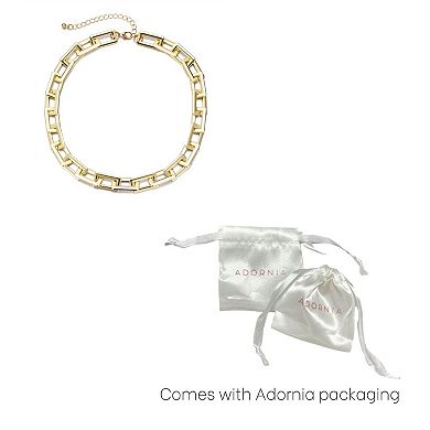 Adornia 14k Gold Plated Rectangle Paperclip Chain Necklace