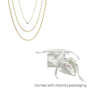 Adornia Tarnish Resistant 18k Gold Plated Cubic Zirconia 3-pc. Pendant Necklace Set