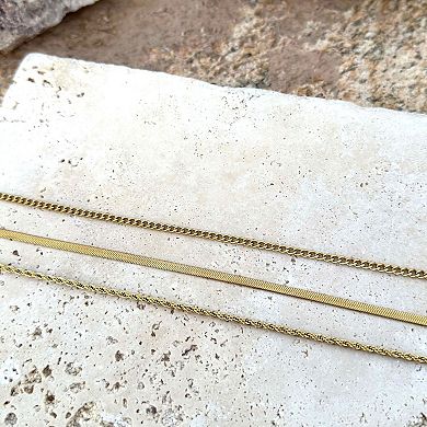 Adornia Tarnish Resistant 18k Gold Plated 3-pc. Chain Necklace Set