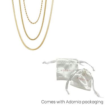 Adornia Tarnish Resistant 18k Gold Plated 3-pc. Chain Necklace Set