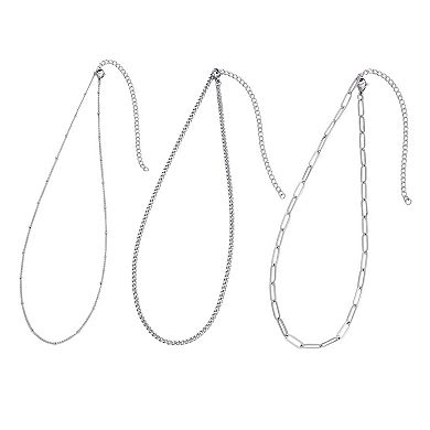 Adornia Tarnish Resistant 3-pc. Chain Necklace Set