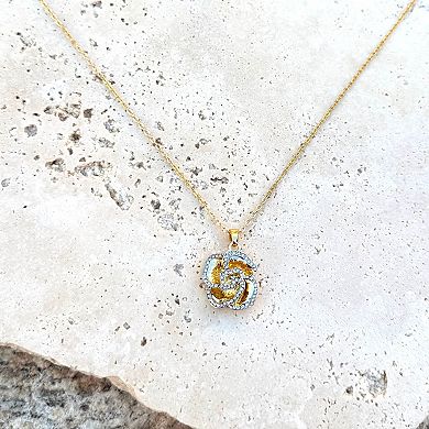 Adornia 14k Gold Plated Crystal Encrusted Flower Pendant Necklace