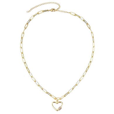 Adornia 14k Gold Plated Carabiner Heart Necklace