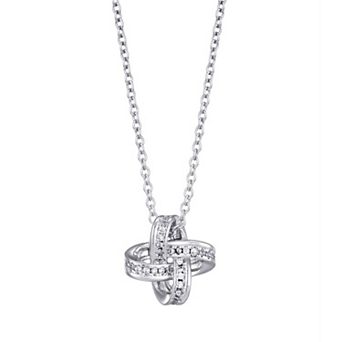 Adornia Silver Tone Cubic Zirconia Braided Knot Necklace