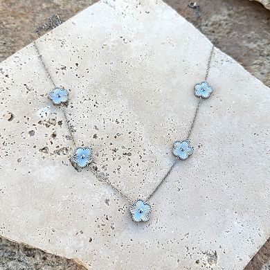 Adornia Tarnish Resistant Silver Tone 5-Leaf Clover Station Necklace