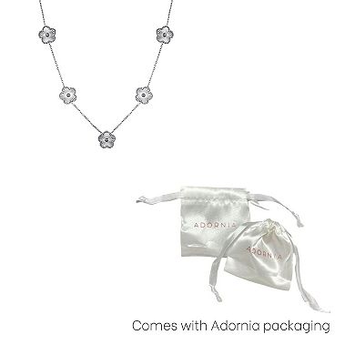 Adornia Tarnish Resistant Silver Tone 5-Leaf Clover Station Necklace
