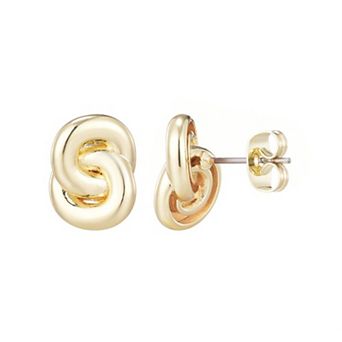 Adornia 14k Gold Plated Knot Stud Earrings