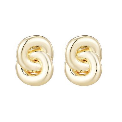 Adornia 14k Gold Plated Knot Stud Earrings