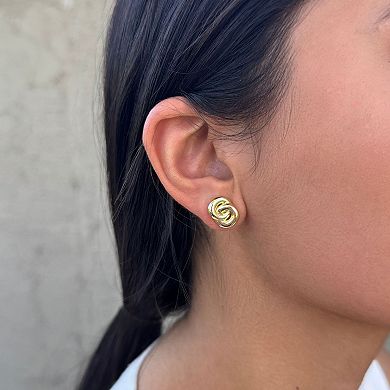 Adornia 14k Gold Plated Knot Stud Earrings