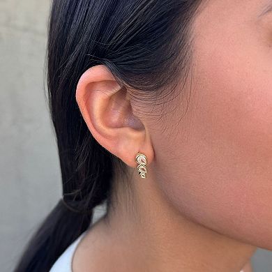 Adornia 14k Gold Plated Crystal Climber Earrings