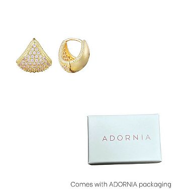 Adornia 14k Gold Plated Cubic Zirconia Purse Earrings