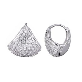 Adornia Silver Tone Cubic Zirconia Purse Earrings