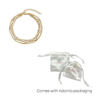 Adornia Tarnish Resistant 18k Gold Plated Layered Crystal Bracelet