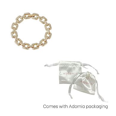 Adornia 14k Gold Plated Crystal Encrusted Link Chain Bracelet