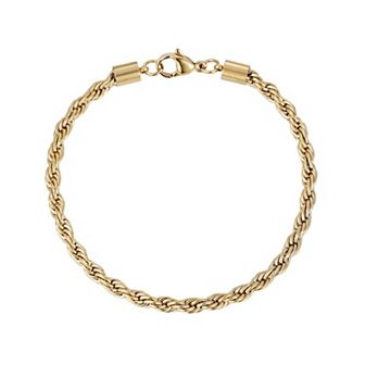 Adornia Tarnish Resistant 18k Gold Plated Rope Chain Bracelet