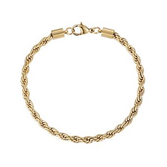 Adornia Tarnish Resistant 18k Gold Plated Rope Chain Bracelet