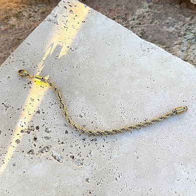 Adornia Tarnish Resistant 18k Gold Plated Rope Chain Bracelet