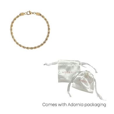 Adornia Tarnish Resistant 18k Gold Plated Rope Chain Bracelet