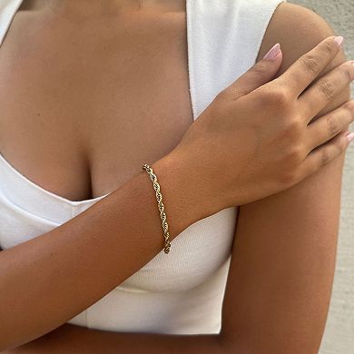 Adornia Tarnish Resistant 18k Gold Plated Rope Chain Bracelet