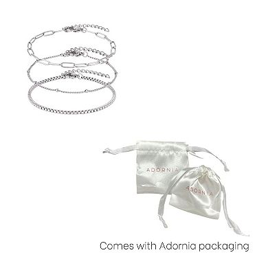 Adornia Tarnish Resistant Silver Tone 3-pc. Chain Bracelet Set
