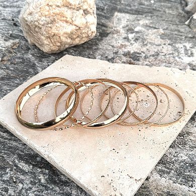 Adornia 14k Gold Plated 7-pc. Bangle Bracelet Set