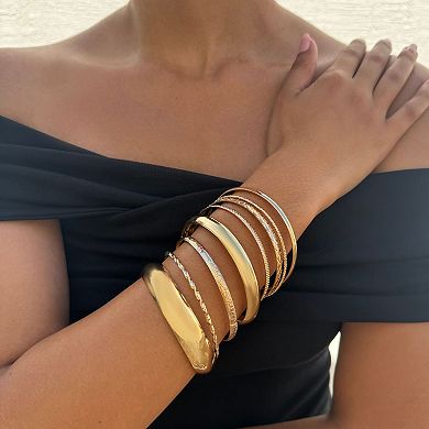 Adornia 14k Gold Plated 7-pc. Bangle Bracelet Set