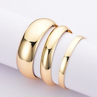 Adornia 14k Gold Plated 3 pc Bangle Bracelet Set