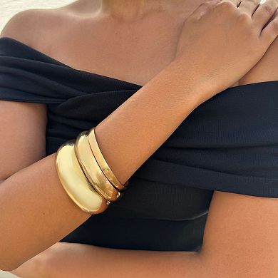 Adornia 14k Gold Plated 3-pc. Bangle Bracelet Set