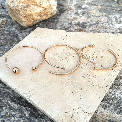 Adornia Gold-Plated 3-Pc. Cuff Bracelet Set