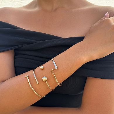 Adornia Gold-Plated 3-Pc. Cuff Bracelet Set