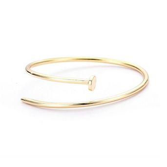 Adornia 14k Gold Plated Thin Nail Cuff Bracelet