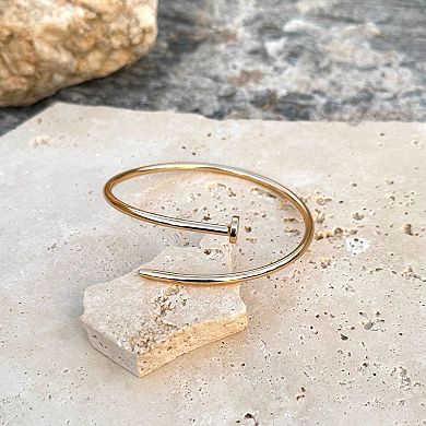 Adornia Gold-Plated Thin Nail Cuff Bracelet