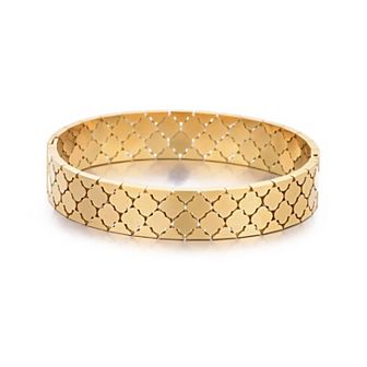Adornia Tarnish Resistant 18k Gold Plated Clover Bangle Bracelet