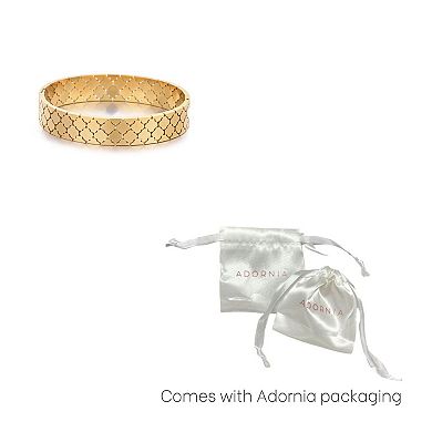 Adornia Tarnish Resistant 18k Gold Plated Clover Bangle Bracelet