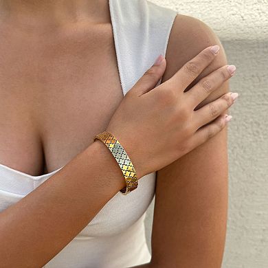 Adornia Tarnish Resistant 18k Gold Plated Clover Bangle Bracelet