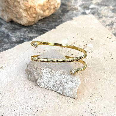 Adornia 14k Gold Plated Crystal Wrap Cuff Bracelet