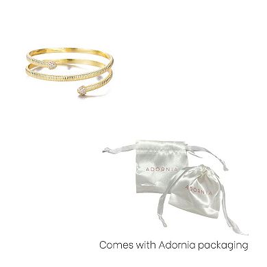 Adornia 14k Gold Plated Crystal Wrap Cuff Bracelet