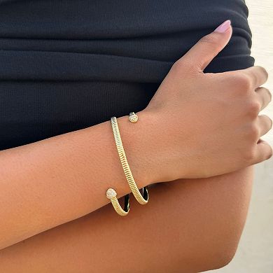 Adornia 14k Gold Plated Crystal Wrap Cuff Bracelet