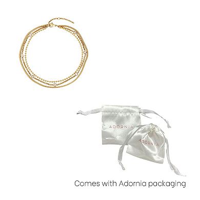 Adornia Tarnish Resistant 18k Gold Plated Triple Layered Anklet