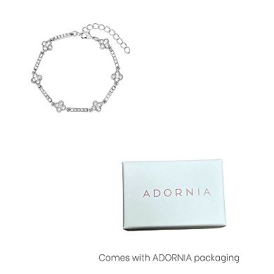 Adornia Crystal Clover Tennis Bracelet