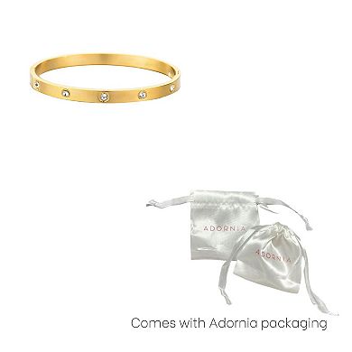 Adornia 18k Gold Plated Tarnish-Resistant Crystal Eternity Cuff Bracelet