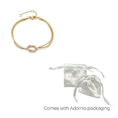 Adornia 18k Gold Plated Tarnish-Resistant Knotted Rope Chain Bracelet