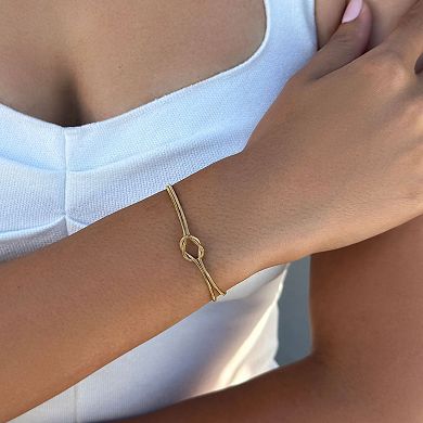 Adornia 18k Gold Plated Tarnish-Resistant Knotted Rope Chain Bracelet