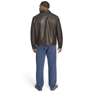 Big & Tall Levi's® Faux Leather Laydown Collar Trucker Jacket