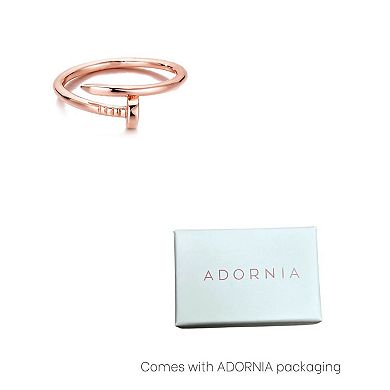 Adornia 14k Rose Gold Plated Nail Ring