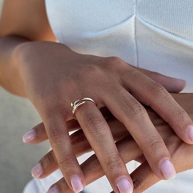 Adornia 14k Rose Gold Plated Nail Ring